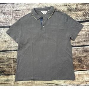 Rag & Bone Polo Shirt Mens Medium Cotton Gray Short Sleeve